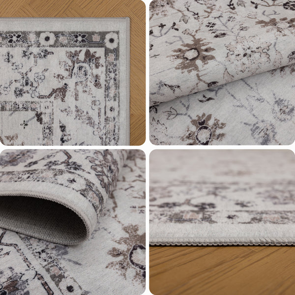 Waschbarer Designer Teppich Für Wohnzimmer, Küche, Flur, Teppichläufer. CREAM