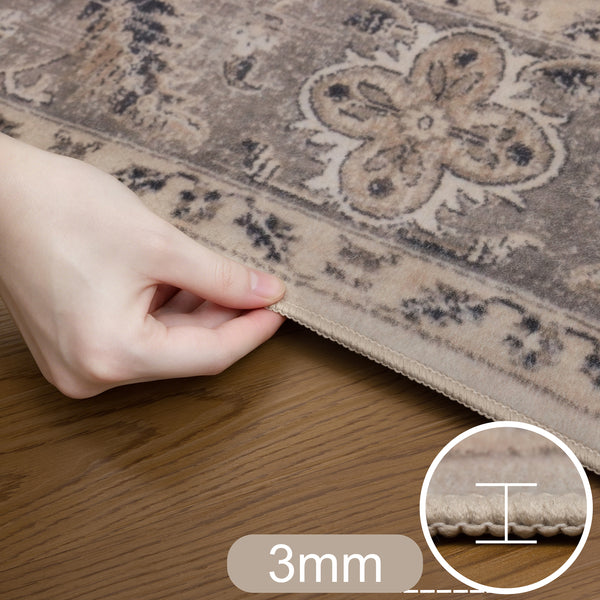 Waschbarer Designer Teppich Für Wohnzimmer, Küche, Flur, Teppichläufer. BEIGE