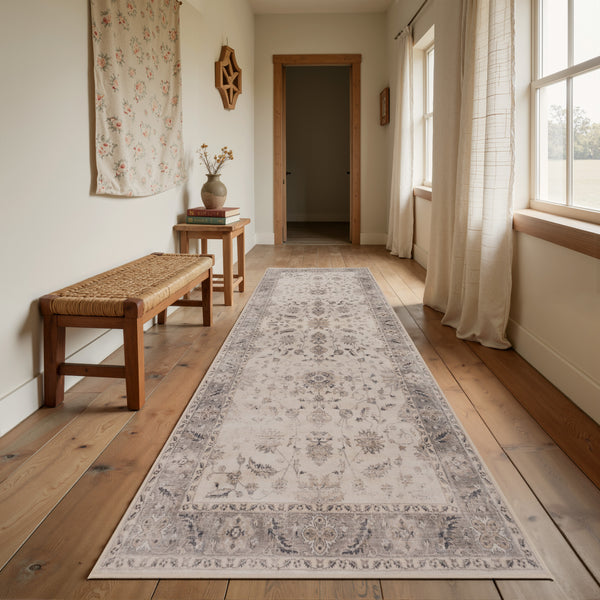 Waschbarer Designer Teppich Für Wohnzimmer, Küche, Flur, Teppichläufer. BEIGE