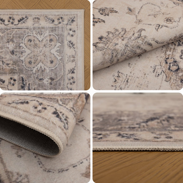 Waschbarer Designer Teppich Für Wohnzimmer, Küche, Flur, Teppichläufer. BEIGE