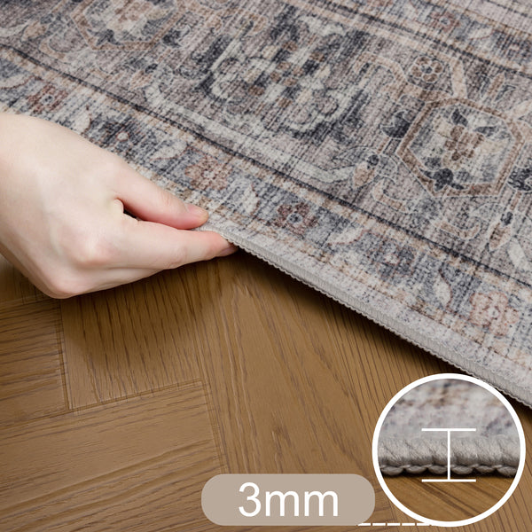 Waschbarer Designer Teppich Für Wohnzimmer, Küche, Flur, Teppichläufer. BEIGE