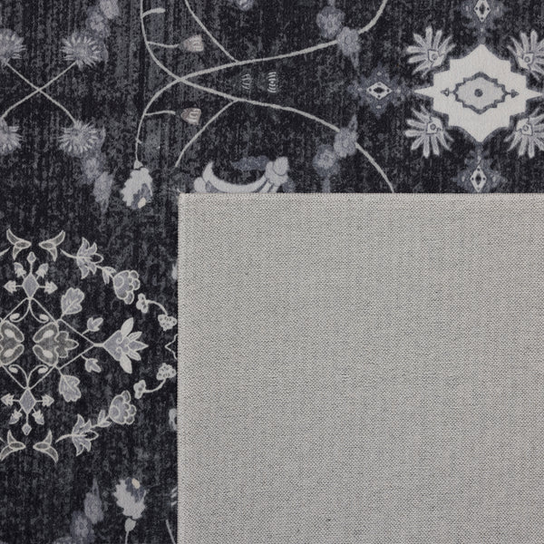 Waschbarer Designer Teppich Für Wohnzimmer, Küche, Flur, Teppichläufer. SCHWARZ