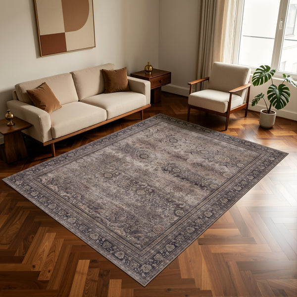 Waschbarer Designer Teppich Für Wohnzimmer, Küche, Flur, Teppichläufer. BRAUN