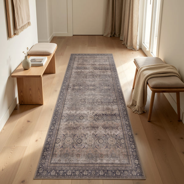 Waschbarer Designer Teppich Für Wohnzimmer, Küche, Flur, Teppichläufer. BRAUN
