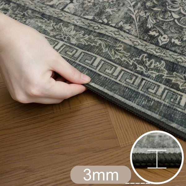 Waschbarer Designer Teppich Für Wohnzimmer, Küche, Flur, Teppichläufer. GRÜN