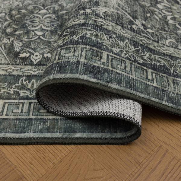 Waschbarer Designer Teppich Für Wohnzimmer, Küche, Flur, Teppichläufer. GRÜN
