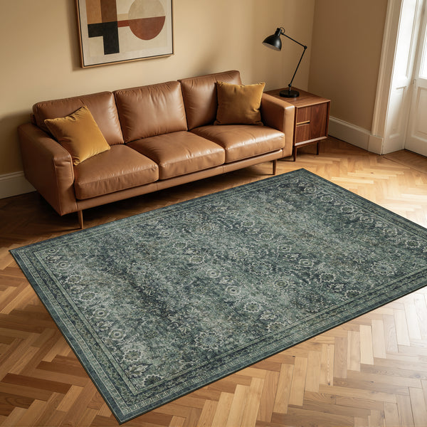 Waschbarer Designer Teppich Für Wohnzimmer, Küche, Flur, Teppichläufer. GRÜN