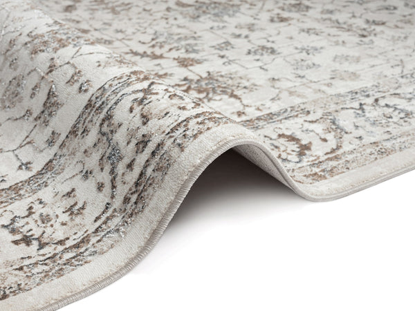 Designer Teppich Merinos Vintage Creme/Beige/Grau