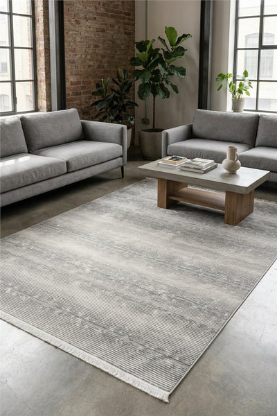 Bambu Teppich Creme/Grau
