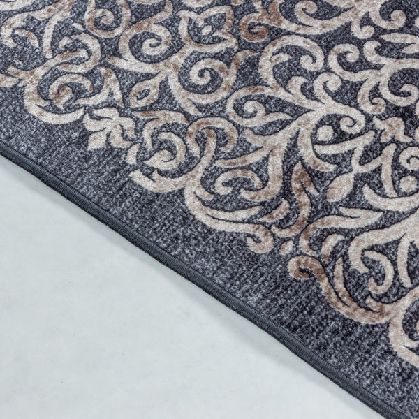 Waschbarer Designer Teppich Für Wohnzimmer, Küche, Flur, Teppichläufer. Schwarz