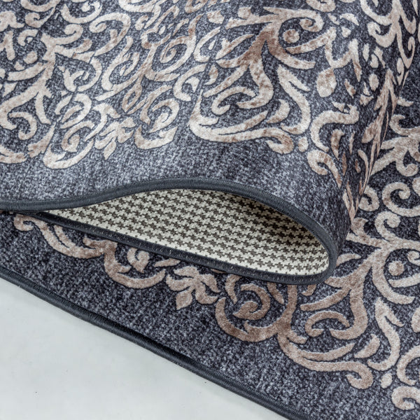 Waschbarer Designer Teppich Für Wohnzimmer, Küche, Flur, Teppichläufer. Schwarz