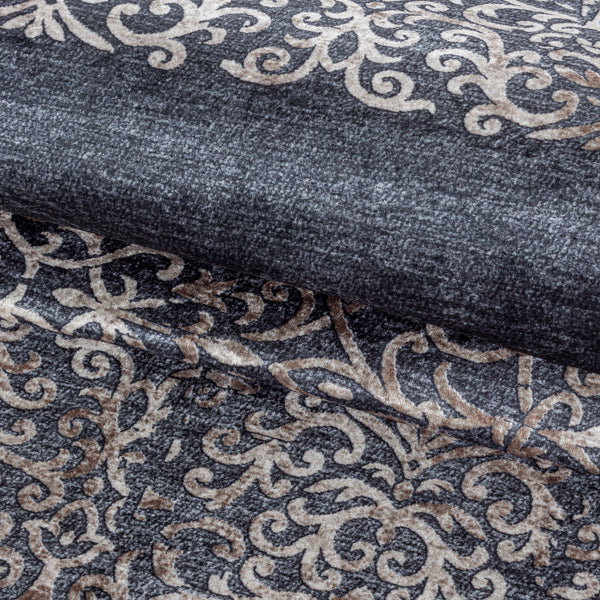 Waschbarer Designer Teppich Für Wohnzimmer, Küche, Flur, Teppichläufer. Schwarz